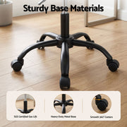 Artiss Armless Office Chair with Wheels, Ergonomic PU Leather Office Desk Chair, Height Adjustable 360° Swivel Computer Task Chair for Home Office, Study Room & Small Space, Black