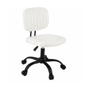 Artiss Armless Office Chair with Wheels, Ergonomic PU Leather Office Desk Chair, Height Adjustable 360° Swivel Computer Task Chair for Home Office, Study Room & Small Space, White