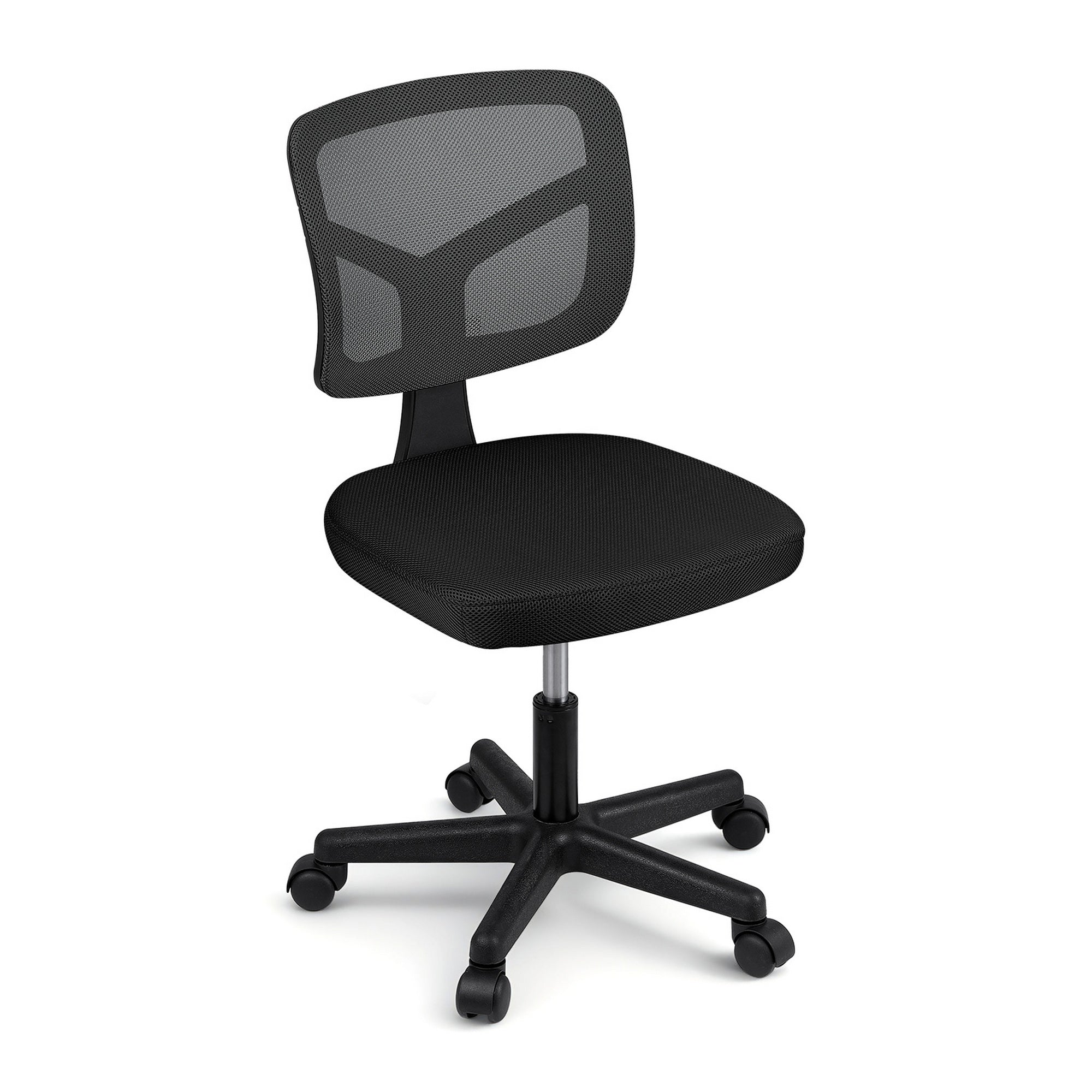 Artiss Armless Office Chair with Wheels, Ergonomic 360 degrees Swivel Home Office Desk Chair, Height OCHAIR-M-2421-BK