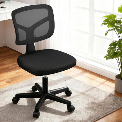 Artiss Armless Office Chair with Wheels, Ergonomic 360 degrees Swivel Home Office Desk Chair, Height OCHAIR-M-2421-BK