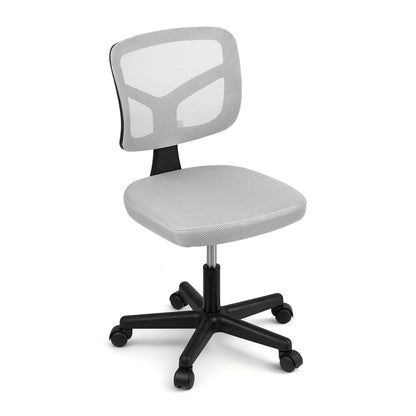 Artiss Armless Office Chair with Wheels, Ergonomic 360 degrees Swivel Home Office Desk Chair, Height OCHAIR-M-2421-GY