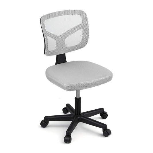 Artiss Armless Office Chair with Wheels, Ergonomic 360 degrees Swivel Home Office Desk Chair, Height OCHAIR-M-2421-GY