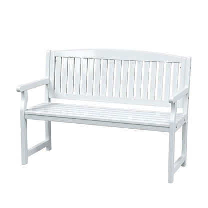 Gardeon Outdoor Garden Bench Wooden 2 Seater Lounge Chair Patio Furniture White ODB-4412W-WH