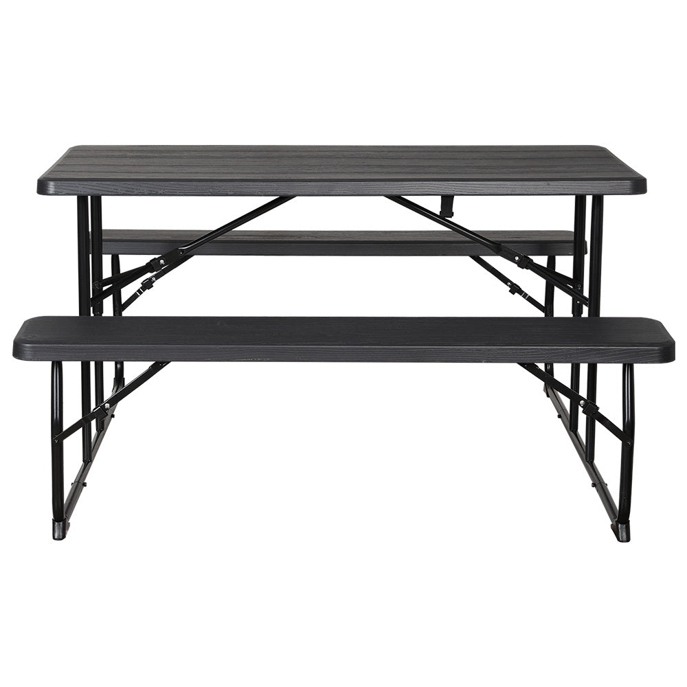 Gardeon 3 PCS Outdoor Furniture Dining Set Lounge Setting Patio HDPE Bench ODF-3PCS-BST-J-BK