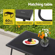 Gardeon 4PCS Outdoor Sofa Set Table and Chairs Cushion textilene Patio Furniture ODF-4PC-SOFA-TXL-J-CSN-BK