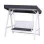 Gardeon Outdoor Wooden Swing Chair Garden Bench Canopy Cushion 3 Seater White ODF-B-GSC-W3S-WH-AB