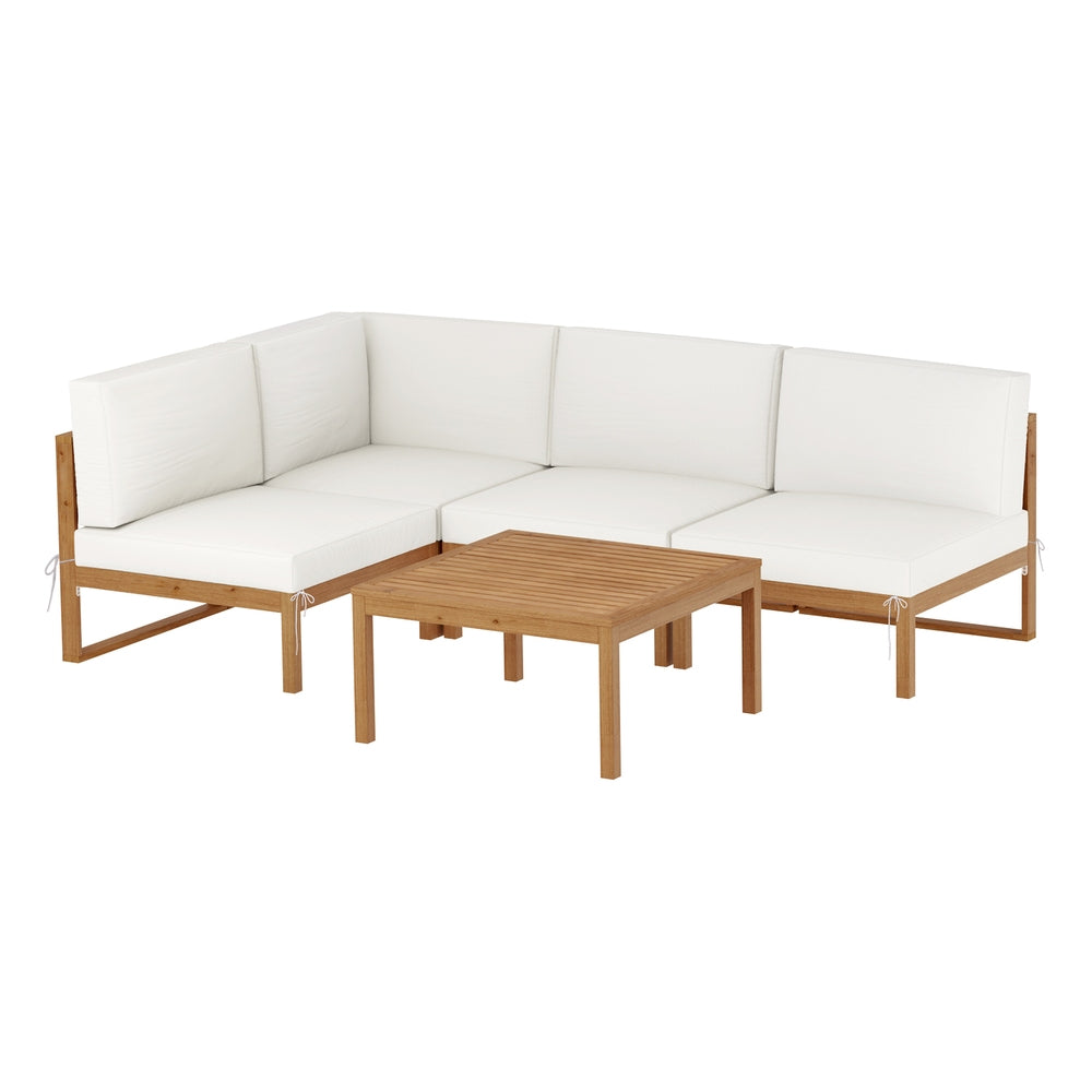 Gardeon 4-Seater Outdoor Sofa Set Wooden Lounge Setting 5PCS ODF-B-SOFA-TK-ABCDE