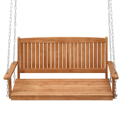 Gardeon Porch Swing Chair With Chain Outdoor Furniture Wooden Bench 2 Seater ODF-B-SWING-TK
