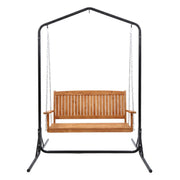 Gardeon Wooden 2-Seater Outdoor Swing Chair with Black Stand Hanging Chair Patio Furniture ODF-B-SWING-U-TK