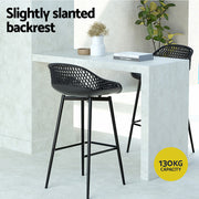 Gardeon 2x Outdoor Bar Stools Plastic Black ODF-BA-CHAIR-PP-2X