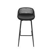 Gardeon 4x Outdoor Bar Stools Plastic Black ODF-BA-CHAIR-PP-4X