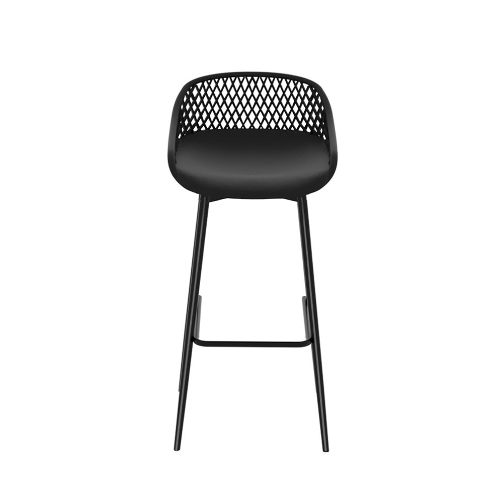 Gardeon 4x Outdoor Bar Stools Plastic Black ODF-BA-CHAIR-PP-4X