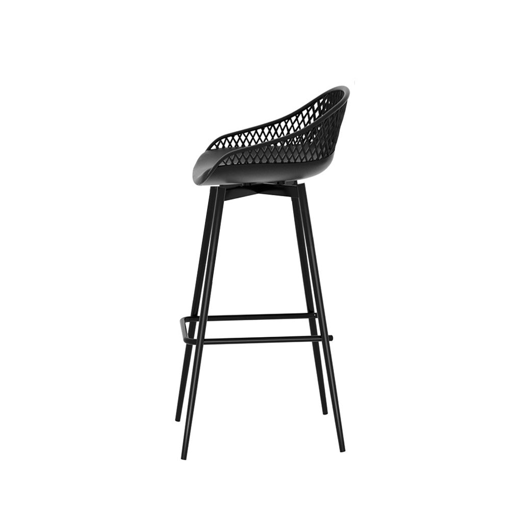 Gardeon 4x Outdoor Bar Stools Plastic Black ODF-BA-CHAIR-PP-4X