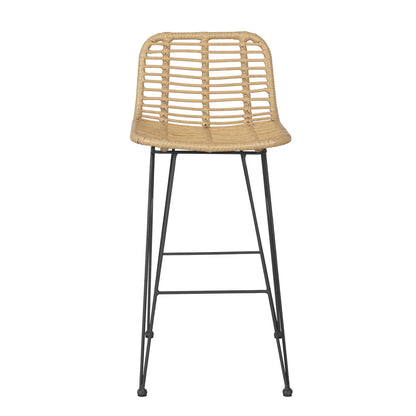Gardeon 2x Outdoor Bar Stools Rattan Nature ODF-BA-TW-RATTAN-NA-X2