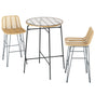 Gardeon 3-Piece Outdoor Bar Set Wicker Table Chairs Patio Bistro ODF-BA-TW-RATTAN-SET
