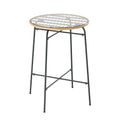 Gardeon Outdoor Bar Table Wicker Dining Bistro Patio Balcony Glass Table Steel ODF-BA-TW-RATTAN-TABLE