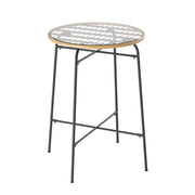 Gardeon Outdoor Bar Table Wicker Dining Bistro Patio Balcony Glass Table Steel ODF-BA-TW-RATTAN-TABLE