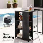 Gardeon Outdoor Bar Set Patio Furniture Dining Chairs Table and Chairs Wicker ODF-BA-TW-STORE-SET