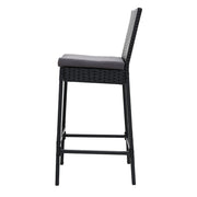 Gardeon 4-Piece Outdoor Bar Stools Dining Chair Bar Stools Rattan Furniture ODF-BAR-CHAIR-BK-4X