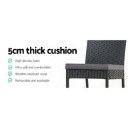 Gardeon 4-Piece Outdoor Bar Stools Dining Chair Bar Stools Rattan Furniture ODF-BAR-CHAIR-BK-4X