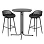 Gardeon 3PC Outdoor Bar Set Stools Dining Chairs Table Patio Furniture Bistro Set Black ODF-BARSET-3PP-BK