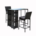 Gardeon 3-Piece Outdoor Bar Set Patio Dining Chairs Wicker Table Stools ODF-BARSET-STORE-3SET