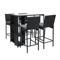 Gardeon 5-Piece Outdoor Bar Set Patio Dining Chairs Wicker Table Stools ODF-BARSET-STORE-5SET