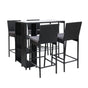 Gardeon 5-Piece Outdoor Bar Set Patio Dining Chairs Wicker Table Stools ODF-BARSET-STORE-5SET