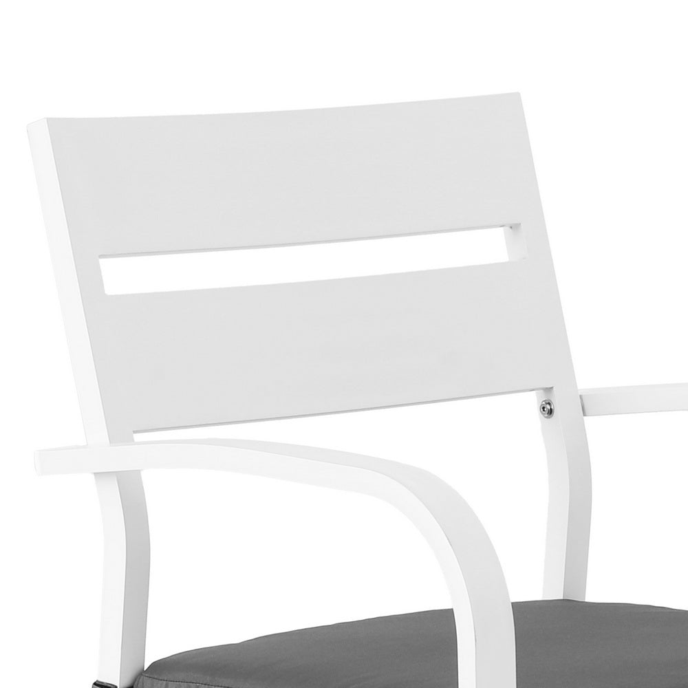 Gardeon Outdoor Bar Set Stools 3-Piece Dining Chairs Table Patio Aluminium Bistro Set ODF-BARSET-WH-3SET-AB
