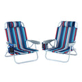 Gardeon Outdoor Chairs Beach Chair Backpack Cooler Storage Lightweight Fishing Blue ODF-BEACH-FC110-BL-2X
