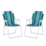 Gardeon Outdoor Chairs Folding Camping Chair Steel Portable Patio Furniture ODF-BEACH-FC39-BL-2X