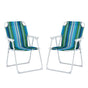 Gardeon Outdoor Chairs Folding Camping Chair Steel Portable Patio Furniture ODF-BEACH-FC39-BL-2X