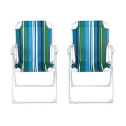 Gardeon Outdoor Chairs Folding Camping Chair Steel Portable Patio Furniture ODF-BEACH-FC39-BL-2X