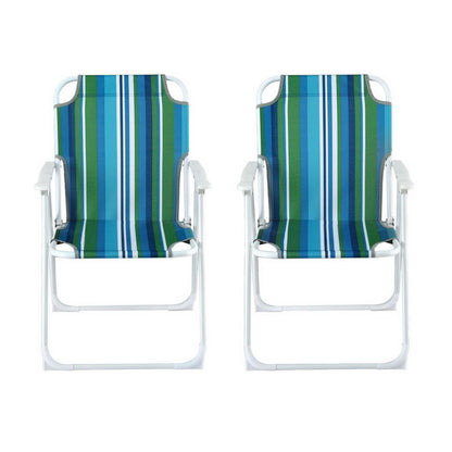 Gardeon Outdoor Chairs Folding Camping Chair Steel Portable Patio Furniture ODF-BEACH-FC39-BL-2X