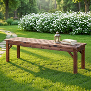Gardeon Garden Benches Garden Seating Backless Timber Seat 150cm Brown