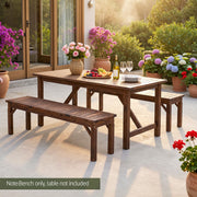Gardeon Garden Benches Garden Seating Backless Timber Seat 150cm Brown
