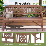 Gardeon Outdoor Garden Bench Wooden Chair 3 Seat Patio Furniture Lounge Natural ODF-BENCH-3SEAT-NTL-AB