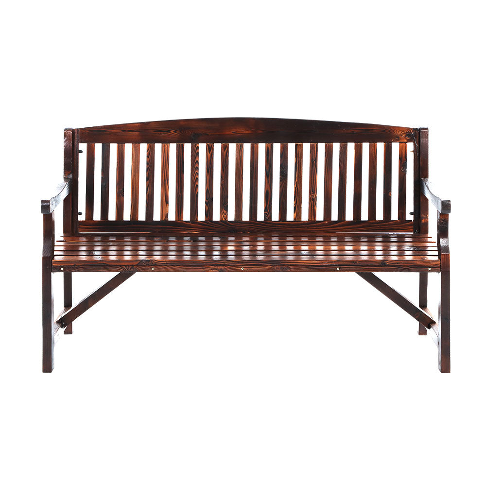 Gardeon 5FT Outdoor Garden Bench Wooden 3 Seat Chair Patio Furniture Charcoal ODF-BENCH-5FT-CC