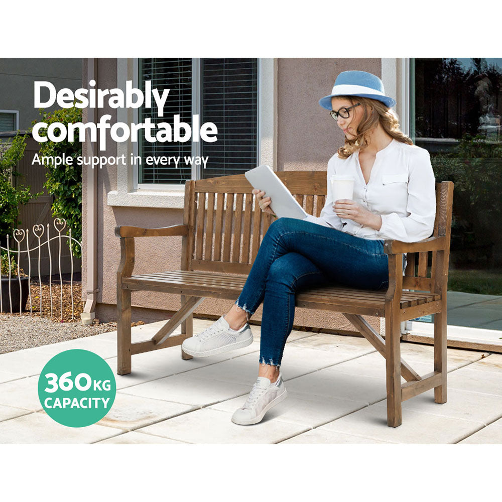 Gardeon 5FT Outdoor Garden Bench Wooden 3 Seat Chair Patio Furniture Natural ODF-BENCH-5FT-NTL