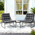 Gardeon 3PC Outdoor Bistro Set Patio Furniture Table and Chairs Steel Dining Chair ODF-BISTRO-CSL-GE