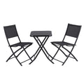 Gardeon Outdoor Bistro Set Folding Table and Chairs Patio Furniture Garden Steel Black ODF-BISTRO-FDTEX-BK