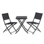 Gardeon Outdoor Bistro Set Folding Table and Chairs Patio Furniture Garden Steel Black ODF-BISTRO-FDTEX-BK