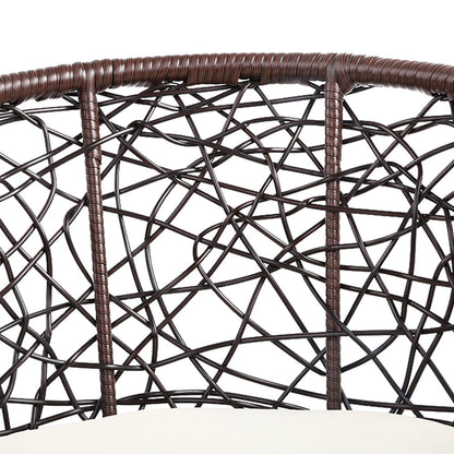Gardeon 3PC Bistro Set Outdoor Furniture Rattan Table Chairs Patio Garden Cushion Brown ODF-BISTRO-ROUND-BR