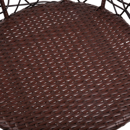 Gardeon 3PC Bistro Set Outdoor Furniture Rattan Table Chairs Patio Garden Cushion Brown ODF-BISTRO-ROUND-BR