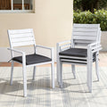 Gardeon 4PC Outdoor Dining Chairs Stackable Aluminum Lounge Chair Patio Furniture ODF-CHAIR-ALU-WH-4X