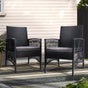 Gardeon 2PC Outdoor Dining Chairs Patio Furniture Wicker Lounge Chair Garden ODF-CHAIR-HARP-BK-2X