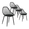 Gardeon 4PC Outdoor Dining Chairs PP Lounge Chair Patio Garden Furniture Black ODF-CHAIR-PP002-BK-4X