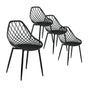 Gardeon 4PC Outdoor Dining Chairs PP Lounge Chair Patio Garden Furniture Black ODF-CHAIR-PP002-BK-4X