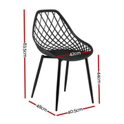 Gardeon 4PC Outdoor Dining Chairs PP Lounge Chair Patio Garden Furniture Black ODF-CHAIR-PP002-BK-4X