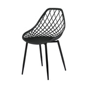 Gardeon 4PC Outdoor Dining Chairs PP Lounge Chair Patio Garden Furniture Black ODF-CHAIR-PP002-BK-4X